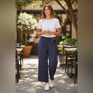 NWT DKNY Women's Wide Leg Pant, Navy, 14